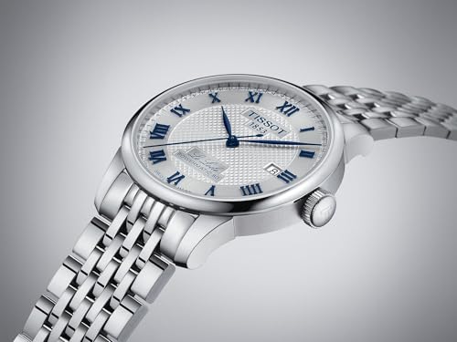 Tissot Mens Tissot Le Locle Powermatic 80 20th Anniversary 316L Stainless Steel case Automatic Watches, Grey, Stainless Steel, 19 (T0064071103303)