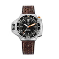 watchdives WD1968 PT5000 Automatic Dive Watch for Men, Black Dial Date Window Sapphire Crystal Watch, 300M Water Resistant Full Lume Ceramic Bezel BGW9 Luminous Leather Strap Watch