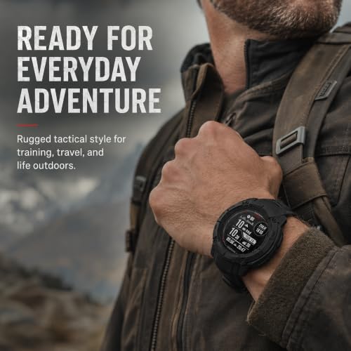 Garmin Instinct 2X Solar Tactical Edition, Solar Charging, Rugged GPS Smartwatch, Built-in Flashlight, Ballistics Calculator, Black 010-02805-13 Bundle with Deco Essentials Charging Dock Kit