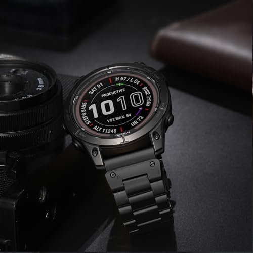 GEAK Quickfit Compatible with Garmin Fenix 6 Watch Band, 22mm Watch Band Adjustable Sport Strap for Fenix 8 47mm Band, Stainless Steel Metal Material Replacement Wristbands for Fenix 5/6 / 7 Watch