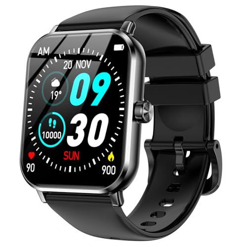 Jacoosa Smart Watches for Men, 1.83" HD Touchscreen with Bluetooth Calling, 120+ Sport Modes Fitness Tracker, IP68 Waterproof, Heart Rate Sleep Monitor Timer, Compatible with Android iOS(Black)