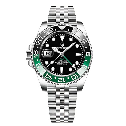 BY BENYAR Pagani Design Men GMT Automatic Watches-Fashion Stainless Steel Mechanical Watch-Sapphire Glass Lens Watch Men