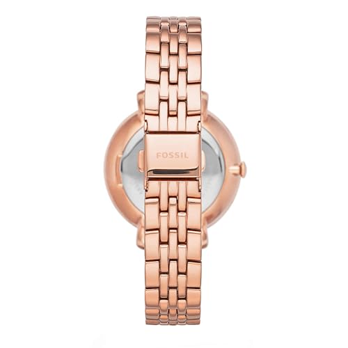 Fossil Women's Jacqueline Quartz Stainless Steel Watch, Rose Gold Glitz – Fossil Watches for Women