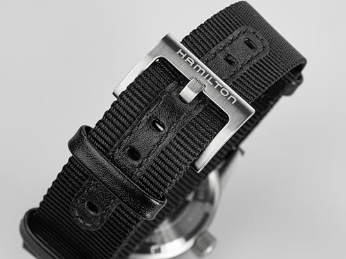Hamilton Khaki Field Mechanical Men's Watch, 38mm Stainless Steel Case, Swiss Made, White Dial Analog Wrist Watch for Men, 50m Waterproof, Sapphire Crystal, Textile Strap