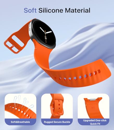 TiMOVO 6 Pack Sport Bands Compatible for Samsung Galaxy Watch 8 40mm 44mm/Galaxy Watch 8 Classic 46mm (2025), Soft Silicone Replacement Strap for Women Men, M/L