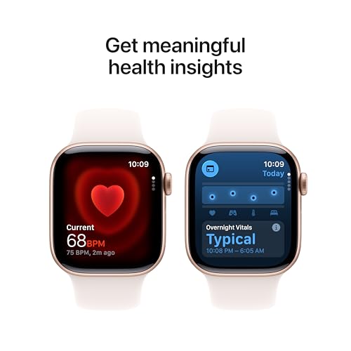 Apple Watch Series 11 [GPS 42mm] Smartwatch with Rose Gold Aluminum Case with Light Blush Sport Band - S/M. Sleep Score, Fitness Tracker, Health Monitoring, Always-On Display, Water Resistant