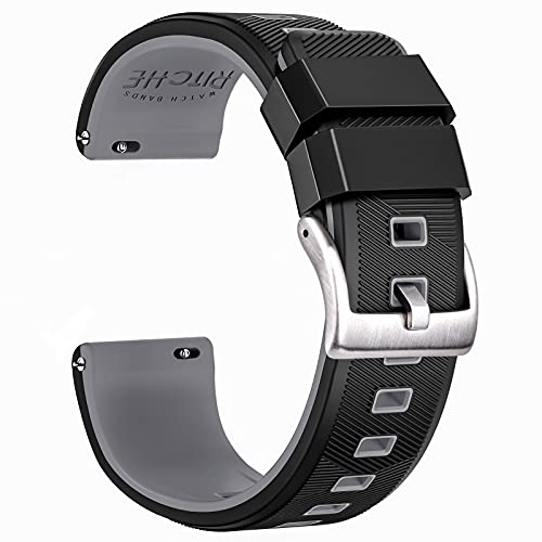 Ritche Christmas Gift Christmas Stocking Stuffers 18mm Silicone Watch Band Quick Release Rubber Watch Bands for Men Women, White Elephant Gifts, Stocking Stuffers for Men
