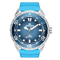 NORTH EDGE Triton Solar Dive Watch, 300M, Blue Silicone Strap