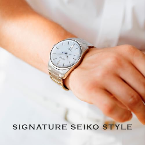SEIKO SRP53- Presage Collection - Patterned Stone Blue Dial - Stainless Steel Wrist Band, Sapphire Crystal Display - Water-Resistant 30M