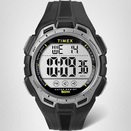 Timex Men's Digital 43mm Watch - Black Band Digital Dial Black Case