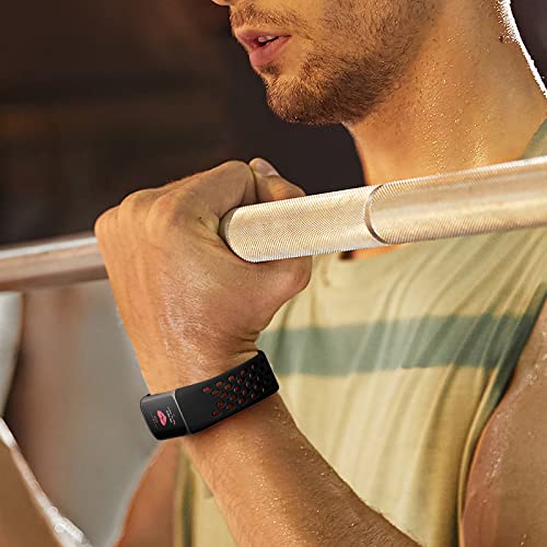 Getino Compatible with Fitbit Charge 6 Bands/Charge 5 Bands for Women Men, Soft Breathable Replacement Sport Strap Adjustable Wristbands for Fitbit Charge 6/ Charge 5 Advanced Fitness Tracker, Black