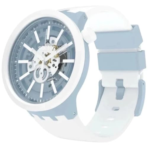 Swatch Big Bold Bioceramic Lacquered Unisex Watch Casual Plastic White Automatic Waterproof Whice