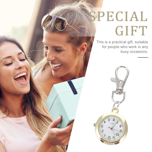 Veemoon Clip on Pocket Watch: 2.8 Inch Portable Nurse Badge Watch with Second Hand for Nurses Doctors Chefs Students Unisex