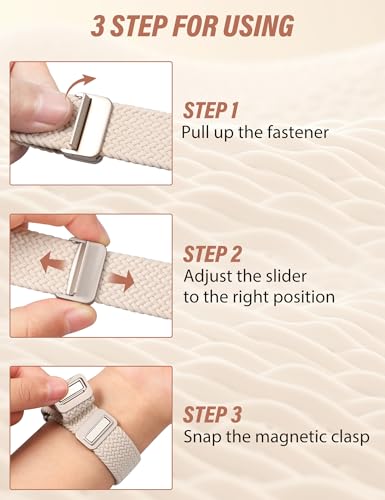 TOYOUTHS Braided Magnetic Band Compatible with Apple Watch Bands 42/41/40/38mm Women Men, Dressy Celtic Metal Fancy Stretchy Elastic Bracelet Strap for iWatch Series 11 10 9 8 7 6 5 4 SE 3 2 1