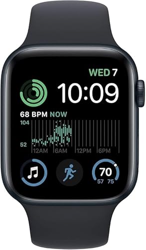 Apple Watch SE (2nd Gen) (GPS + Cellular, 44mm) - Midnight Aluminum Case with Midnight Sport Band, M/L (Renewed Premium)