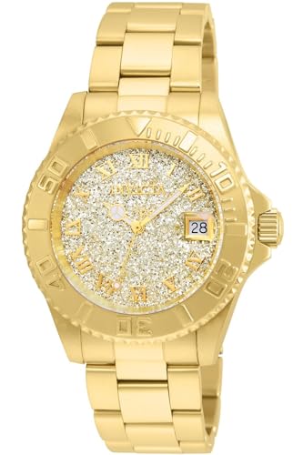 Invicta Women's Angel Stainless Steel Swiss-Quartz Watch with Stainless-Steel Strap, Gold, 20 (Model: 22707)