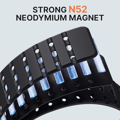 Bandletic Magnetic Silicone Band Compatible with Samsung Galaxy Watch 8 40mm 44mm / Watch 8 Classic 46mm 2025, No Gap Soft Breathable Replacement Strap for Men Women, Black
