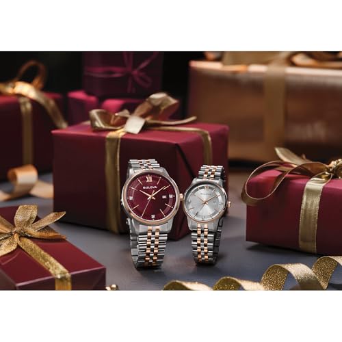 Bulova Men's Dress Classic Diamond Watch, 3-Hand Date Quartz Watch, Stainless Steel Bracelet, 41mm