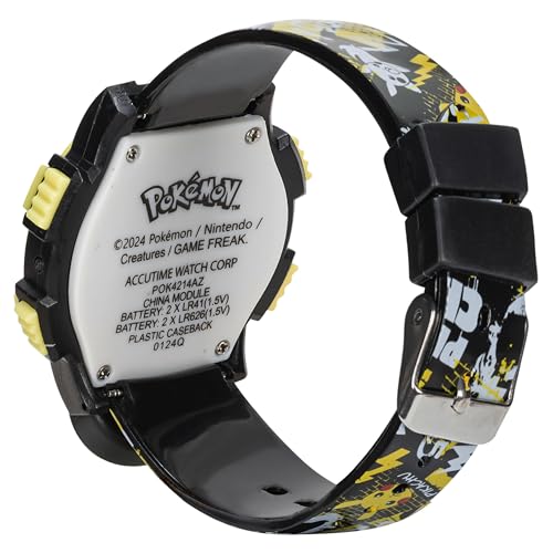 Pokémon Kids Watch – Pikachu Dial, Comfy Strap, Adjustable Fit, Flashing Lights – Pokémon Watch for Boys & Girls– 5.5" to 8"