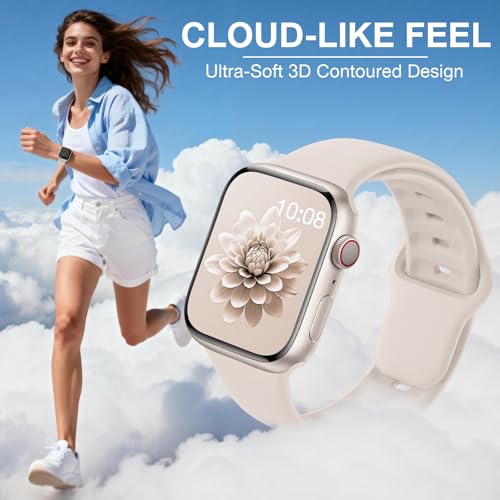 10 Pack Silicone Bands Compatible with Apple Watch 38mm 40mm 41mm 42mm 44mm 45mm 46mm 49mm Women Men, Soft Waterproof Replacement Wrist Sport Band for iWatch Series 11 10 9 8 7 6 5 4 3 2 1 SE Ultra