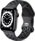 Lerobo Compatible with Apple Watch Band 44mm 45mm Series 10 11 46mm 42mm 49mm Men Women,Soft Silicone Breathable Sport Band Compatible for Apple Watch Ultra SE 3 2 for iWatch Series 9 8 7 6 5 4 3 Black