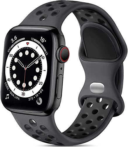 Lerobo Compatible with Apple Watch Band 44mm 45mm Series 10 11 46mm 42mm 49mm Men Women,Soft Silicone Breathable Sport Band Compatible for Apple Watch Ultra SE 3 2 for iWatch Series 9 8 7 6 5 4 3 Black