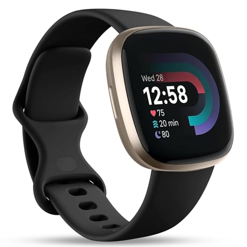 Odbeai Compatible with Fitbit Versa 4 Bands/Versa 3 Band & Fit bit Sense 2 Bands/Sense Band for Women Men,Soft Replacement Wristbands Sport Strap Accessories for Fit bit Smart Watch (Large, Black)