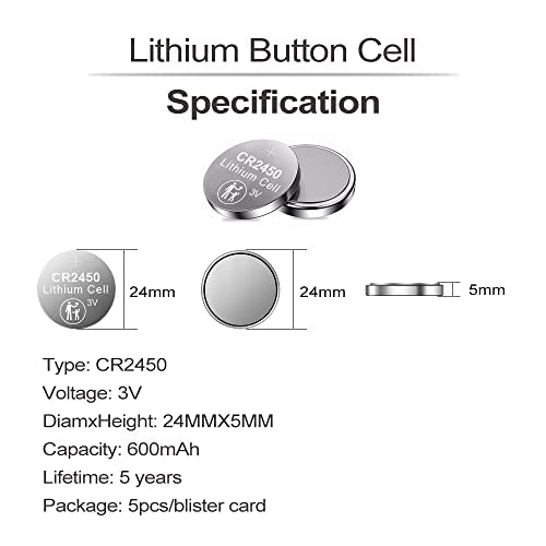 PGSONIC 20 Pack CR2450 3V Lithium Coin Battery