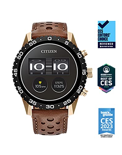 Citizen CZ Smart PQ2 44MM Sport Smartwatch with YouQ App with IBM Watson® AI and NASA Research, Wear OS by Google, HR, GPS, Fitness Tracker, Amazon Alexa™, iPhone Android Compatible, IPX6 Rating