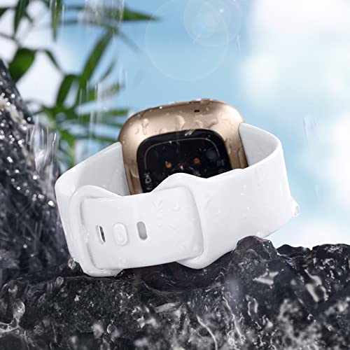 Getino Compatible with Fitbit Sense 2/ Sense Bands/Versa 4/ Versa 3 Bands Women Men, Silicone Sport Accessories Band, Small Black/Gray/Pink/White