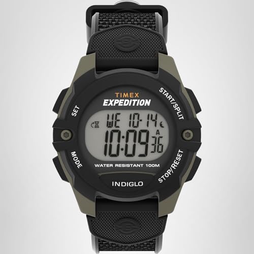 Timex Men's Expedition 41mm Watch - Black Strap Digital Dial Green Case