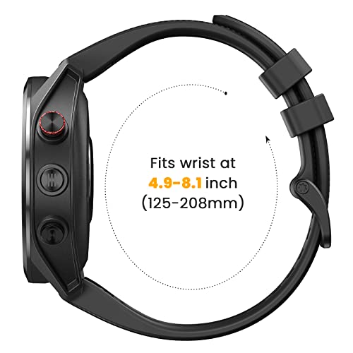 ANCOOL for Garmin S62 Watch Band/Forerunner 945/955/965/970 Watch Bands 22mm Silicone Band for Fenix 8 47mm/Fenix 7/6/5 Bands Replacement for Fenix 6 pro/7 pro/Epix Gen 2 47mm(Black)
