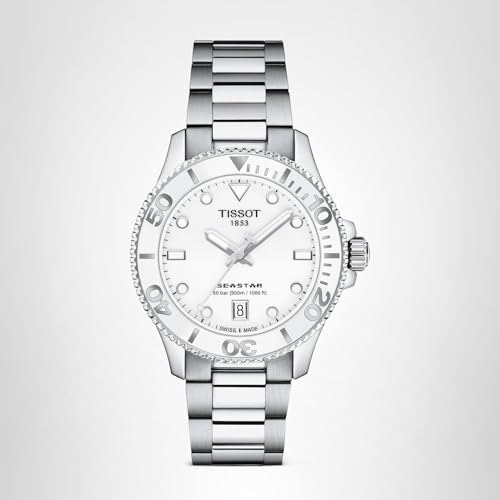 Tissot Unisex Tissot Seastar 1000 36mm 316L Stainless Steel case Quartz Watch, Grey, Stainless Steel, 18 (T1202101101100)