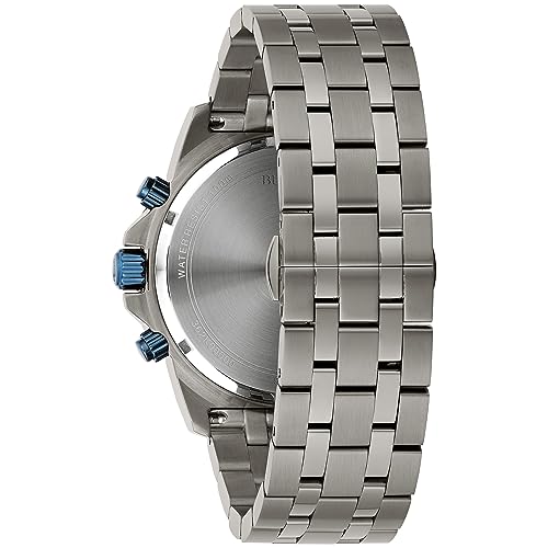 Bulova Men's Marine Star 'Series A' Gray IP Stainless Steel with Blue Accents Chronograph Quartz Watch, 4mm Style: 98B411