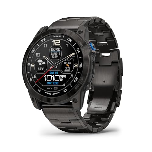 Garmin D2™ Mach 1 Pro, Aviator Smartwatch with GPS Moving Map, Aviation Weather, Health and Wellness Features, AMOLED Display, and Built-in Flashlight