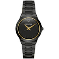 Bulova Ladies' Modern Millenia Black Stainless Steel 2-Hand Quartz Watch, Black Dial Style: 98L314
