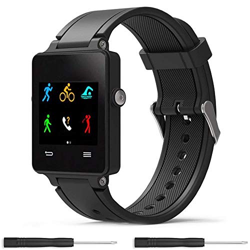 Meifox Compatible with Garmin Vivoactive Band,Solf Silicone Wristband Replacement Bands for Garmin Vivoactive Watch(Black)