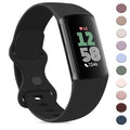 AK Sport Band Compatible with Fitbit Charge 6 Bands/Fitbit Charge 5 Bands Women Men, Classic Soft Replacement Straps Wristbands for Fitbit Charge 6/5 Advanced Fitness & Health Tracker (Black,Small)