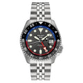 SEIKO SSK019 Automatic Watch for Men - 5 Sports Collection - Men's Sport Watch, Stainless Steel, Charcoal Dial, GMT Hand - Water-Resistant 100M
