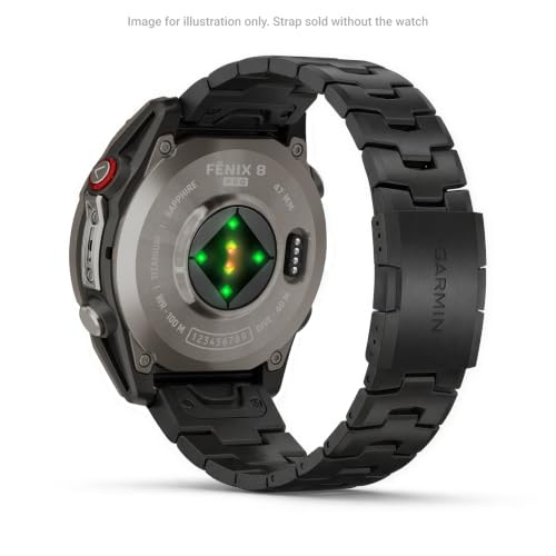 Garmin QuickFit 22 Watch Band - Vented Titanium Bracelet with Carbon Gray DLC Coating