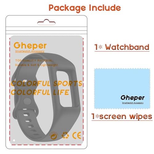 Gheper Soft Watchband Compatible with Fitbit Charge 6, Charge 5, Charge 4, Charge 3/3SE Silicone Wristband All-round Protective Band Replacement Strap (Black)