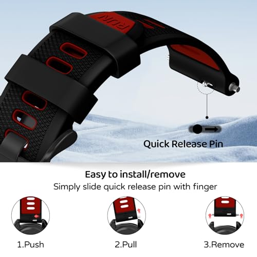 U-LIMVE Watch Band for Garmin Forerunner 265/Forerunner 255/Vivoactive 4/Venu 3/Venu 2, 22mm Quick Release Silicone Replacement Band
