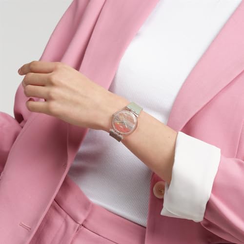 Swatch Gent Biosourced Unisex Watch Casual Polymer Pink Quartz Waterproof Turner's Scarlet Sunset