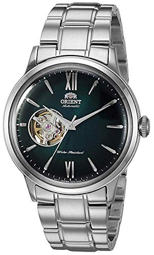 Orient Men's "Helios' Stainless Steel Automatic / Hand Winding Open-Heart Display