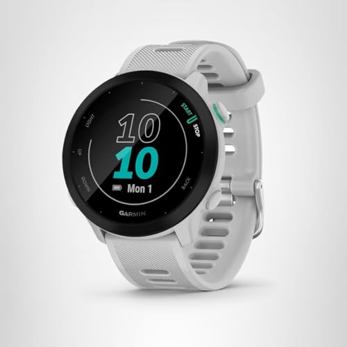 Garmin Forerunner 55, GPS Running Watch with Daily Suggested Workouts, Up to 2 Weeks of Battery Life, White