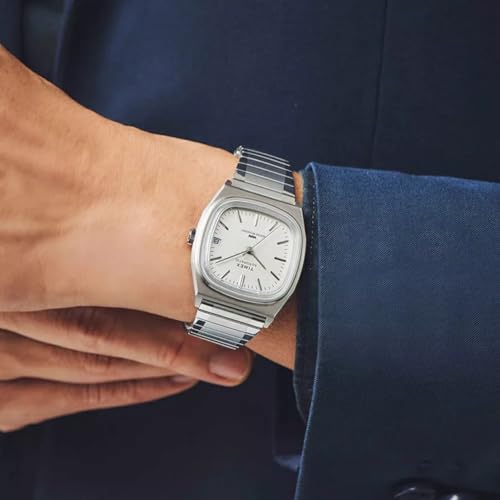 Timex® Automatic 1983 E Line Reissue 34mm Stainless Steel Expansion Band Watch