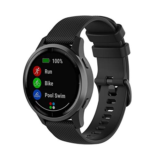 Anrir for Garmin Vivoactive 4 45mm Watch Band/Venu 2 Bands,22mm Silicone Bands for Galaxy Watch 3 45mm /Galaxy Watch 46mm/Gear S3 Frontier/Classic Band, Fossil Men's Gen 6/5E 44mm Bands-Black