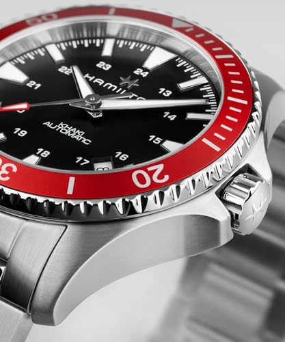 Hamilton Khaki Navy Scuba Automatic Men's Watch, 40mm Stainless Steel Case, Swiss Made, Black Dial Analog Wrist Watch, 100m Waterproof, Sapphire Crystal, 3-Hand Movement, Stainless Steel Strap