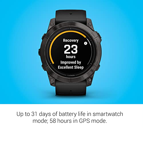 Garmin epix Pro (Gen 2) Sapphire Edition, 51mm, High Performance Smartwatch, Advanced Training Technology, Built-in Flashlight, Black (Renewed)