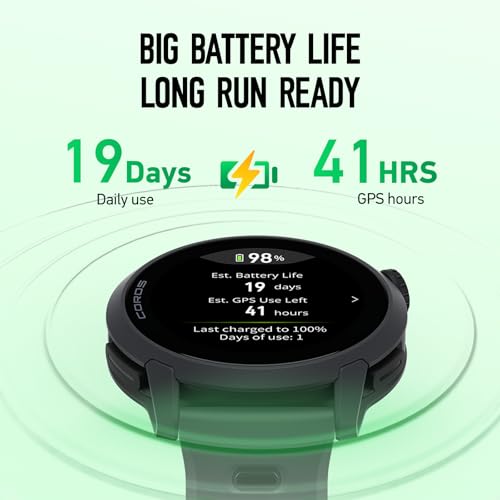 COROS PACE 4 Ultralight Sport GPS Watch, 1.2" AMOLED Touchscreen,19 Days of Daily use, Voice Features, Advanced Training Tools, Accurate GPS, Heart Rate Monitor (Black Silicone, Standard)